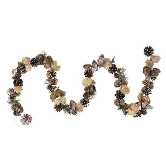 5.5ft. Unlit Autumn Foliage & Pine Cone Thanksgiving Garland